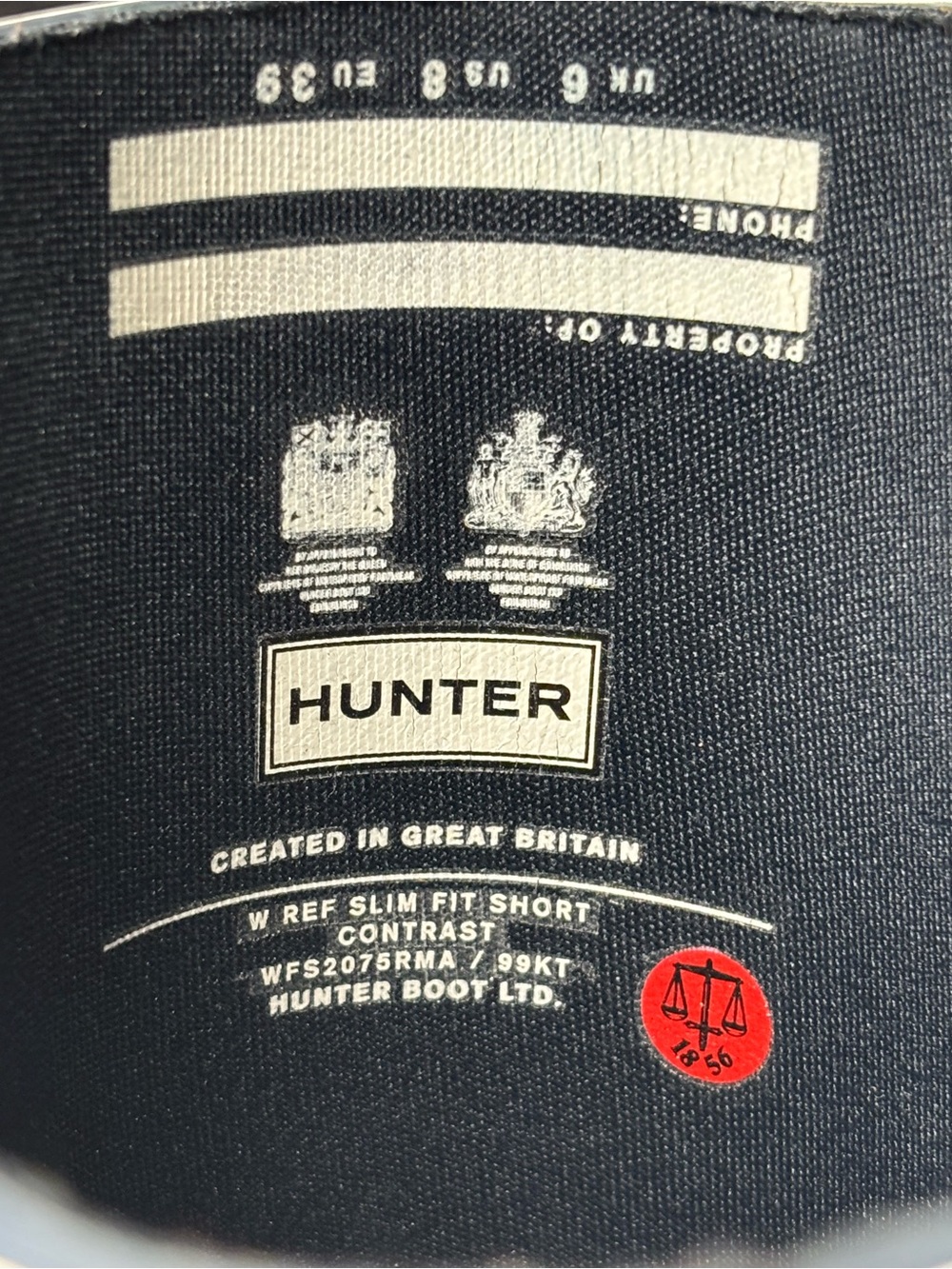 Hunter Boots Refined Slim Fit Contrast Rain Boots Dark Navy White Women Size 8 - Picture 7 of 8